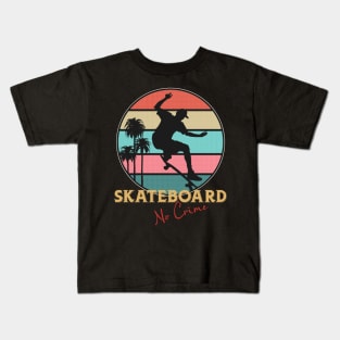 Skateboard no crime vintage retro Kids T-Shirt